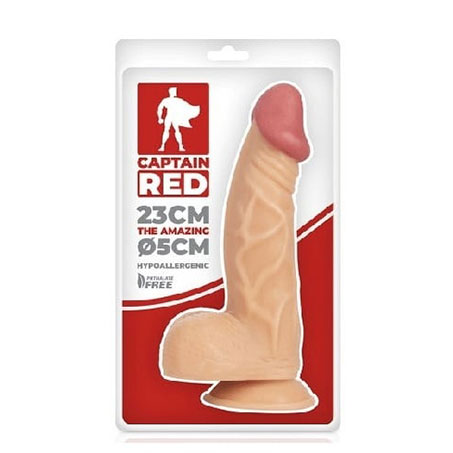 Veliki realni dildo | Captain Red 23 cm